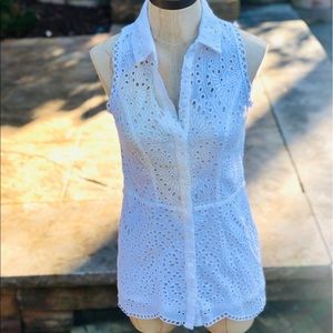 Yoana Baraschi Eyelet Sleeveless Button Do…